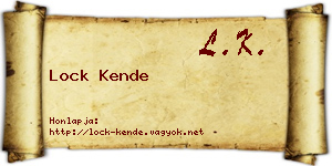 Lock Kende névjegykártya